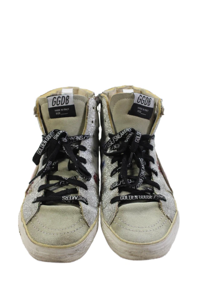 Zapatillas altas Golden Goose Deluxe Brand para mujer florales grises talla 9 Foto 2 de 4