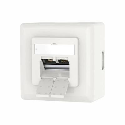 VCELINK Universal Netzwerkdose Cat6A, 2 x RJ45 Port Lan Dose, Datendose Aufputz