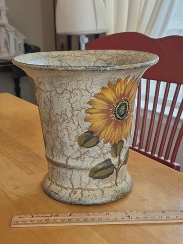 Hobby Lobby 8"×8" Sunflower Utensil Caddy/Planter 2-Sided EUC - Picture 13 of 24