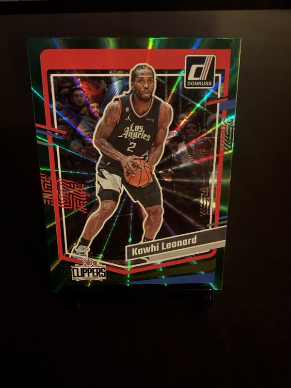 2023-24 Donruss Kawhi Leonard #29 Holo Green Laser Los Angeles Clippers