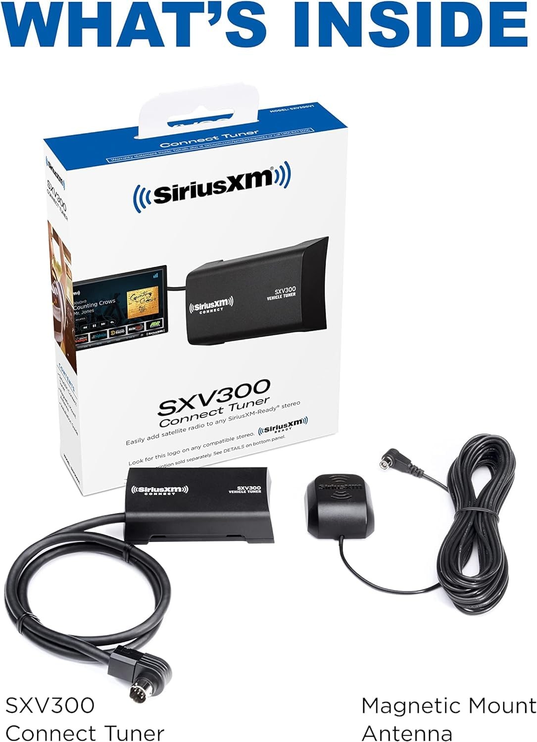 Kenwood DPX505BT Car Stereo + SiriusXM SXV300 Vehicle Tuner Bundle