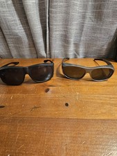 2 Pairs Fitover Sunglasses Silver Black