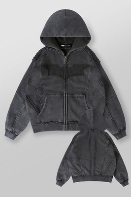 YOUNGLA (SOLD OUT) - 5209 - BATMAN ARMORED ZIP-UPS - GREY WASH