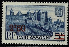 FRANCE 1941 CARCASSONNE Surchargé  n° 490