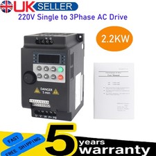 2.2KW 3HP VARIABLE FREQUENCY DRIVE MOTOR INVERTER VFD 220V SINGLE To 3 PHASE