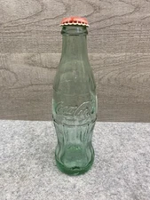 Coca-Cola Embossed Soda Bottle Green Glass 8oz Classic Coke
