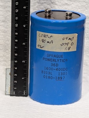 Sprague 1,600uF Nominal, 400V, 64 mΩ ESR, 36DR series Capacitor
