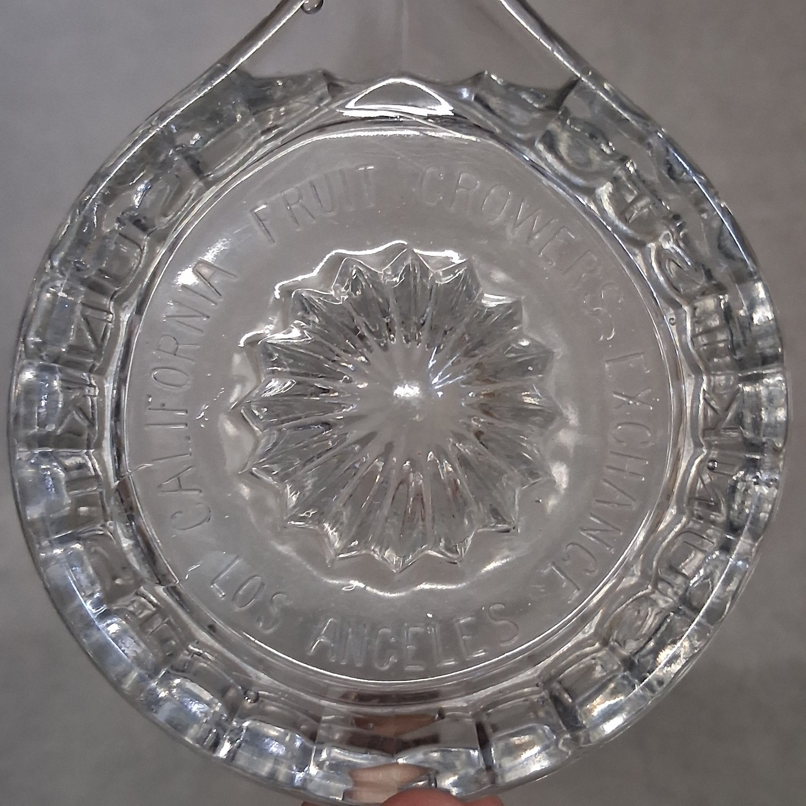 Sunkist Embossed Orange Juicer Clear Glass California Fruit Growers Exchange