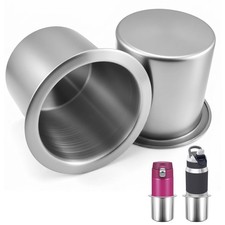 Sdtc Tech 2pcs 304 Stainless Steel Drop-in Cup Holder 3.3 Inches Silver