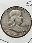 1952S,  51D #7 & 55P #64. Franklin Half Dollar Circlated AU 90% Silver #122,