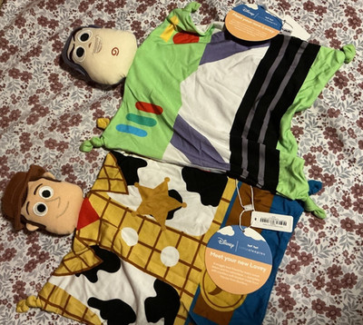 Disney Toy Story Little Sleepies Woody & Buzz Lightyear Lovey Plush Blanket