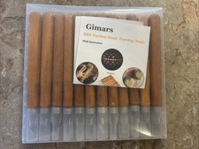 Gimars 12 Piece Set Carbon Steel Wood Carving Tools Knife Kit w/pouch, Pre-Owned