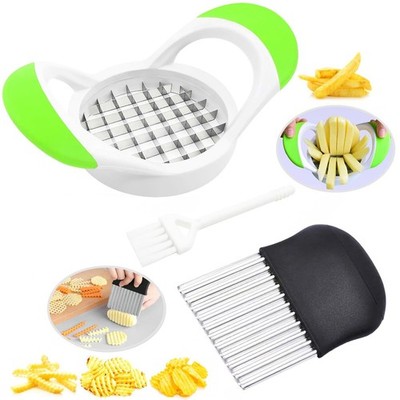 Crinkle Cutter, Stainless Steel Wavy Chopper Slicer Vegetable Salad Garnishin...