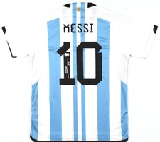 Lionel Messi Signed Argentina FC Soccer White Jersey 10 - Beckett W Hologram