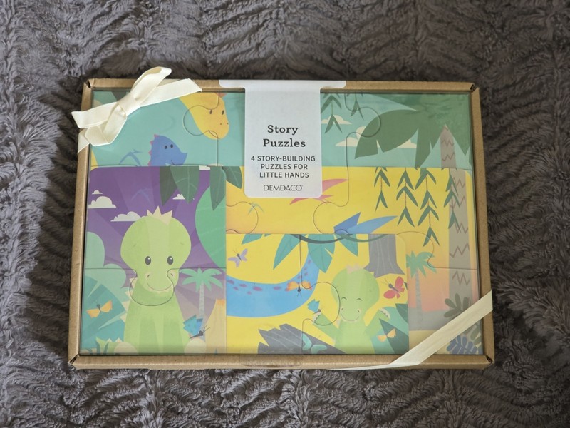 DEMDACO Story Puzzles 4 Dino Story building Puzzles For Little Hands New In Box