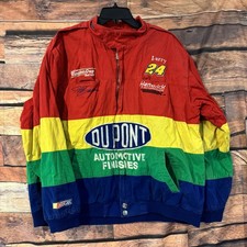 Vintage NASCAR Jeff Gordon #24 DuPont Chase Authentics Rainbow Jacket Men's XXL