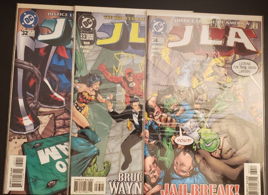  JLA # 32 #33 & #34 1999 DC Vintage Lot Batman Green Lantern Superman NM