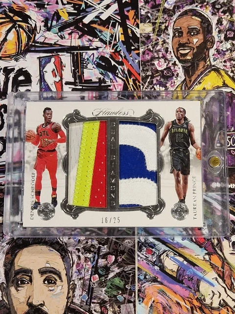 2017-18 Panini Flawless Dennis Schröder/Taurean Prince Dual Patch /25 Hawks