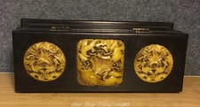 13" Dynastie Palisander Inlay Jade Lotus Fisch Kran Hohlholz Schmuck Box