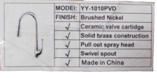 Avola Lead Free Kitchen Sink Faucet-Model YY-1010PVD-Brushed Nickel