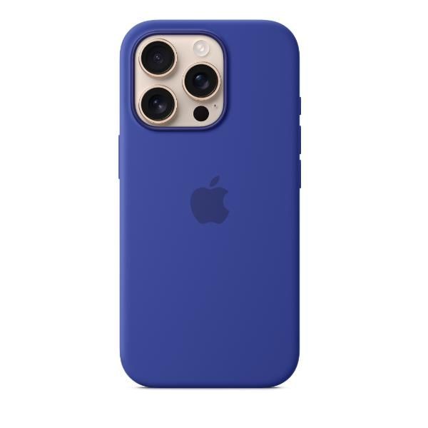 Apple iphone 16 pro max silicone case cover magsafe in silicone ultramarine blu - Immagine 3
