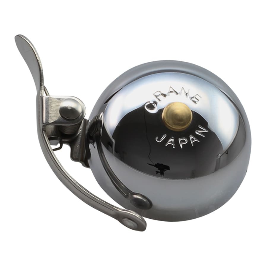 Sonnette Crane Bell Mini Suzu pour jeu de direction de vélo couleur chrome