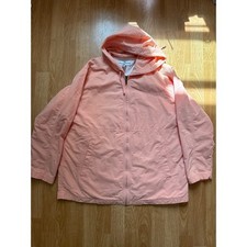 Tommy Bahama Pink Hooded Full Zip Windbreaker Lightweight Jacket