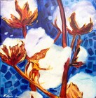 Cotton Bolls 2x12Abstracton Oil on Canvas  Expressionsim Design Home Art — photo 2
