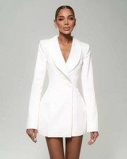 Formell Damen Anzug Einreihige Jacke Schalkra...