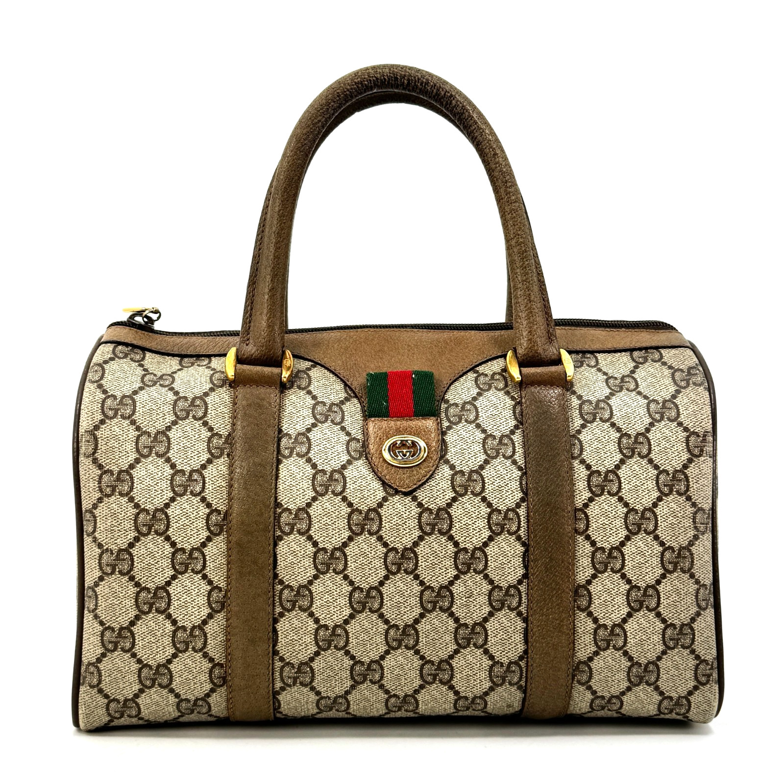 Vintage GUCCI Sherry Line Boston Bag GG Supreme Authentic From Japan
