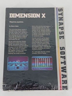 Atari 400 800 XL Dimension X Game Cassette Synapse Software 1983