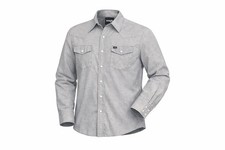 Wrangler Western Shirt Mens 17x34 Blue/Orange Stitching Pearl Snap Long Sleeve