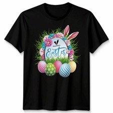 Happy Easter Day Cute Bunny Ear With Eggs Easter Unisex Tshirt