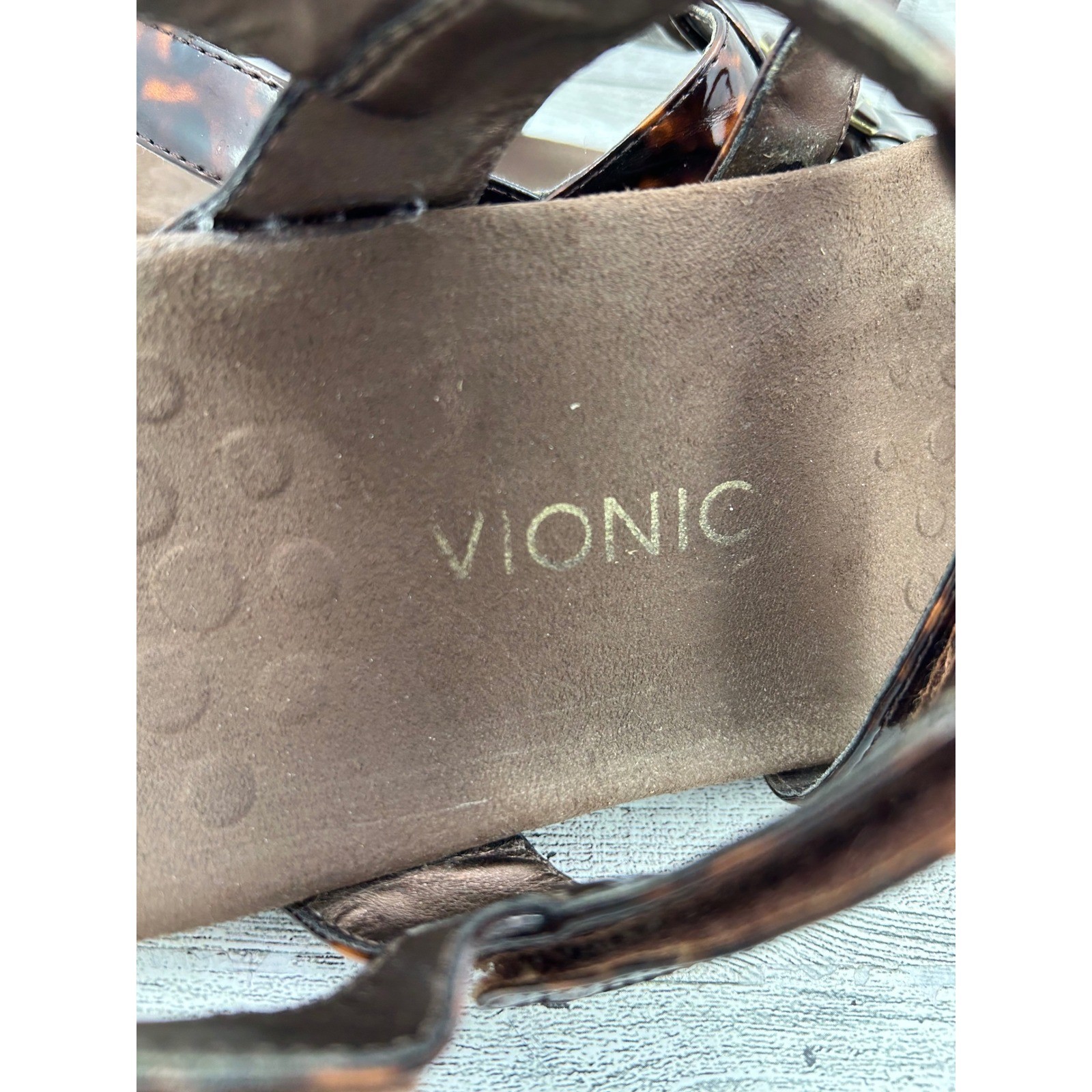 Vionic Amber Tortoise Shell Patent Adjustable Bac… - image 11