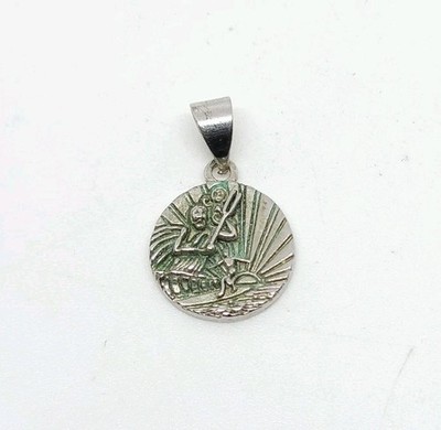 Vintage Saint Christopher Protect Us Get Back Charm Pendant