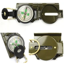 Metal+Plastic Outdoor Military Army Hiking Camping Len Survival Lensatic Compass