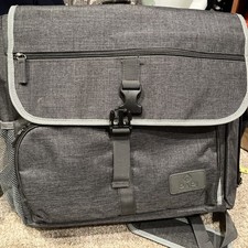 PAPI Grey Diaper Backpack And Messenger Bag