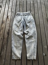 Vtg Lee Acid Wash Jeans Women  s 26x30 High Rise Tapered Mom Jeans
