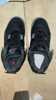 Air Jordan 4 Retro Black Canvas Sneakers Size 9.5 Og Box 100 Authentic