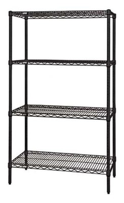 Quantum Storage Systems - Wr74-1848bk - Wire 4 Shelf Starter Kit Black 74in