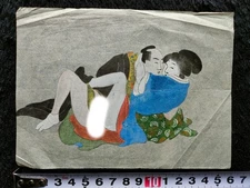Japanese Hand-painted Shunga 春画 Erotic Harumiya Ukiyo-e Meiji*Authentic*#YH031