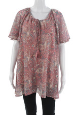 Show Me Your Mumu Women Tunic Pink Paisley Sleeveless Drawstring Size M