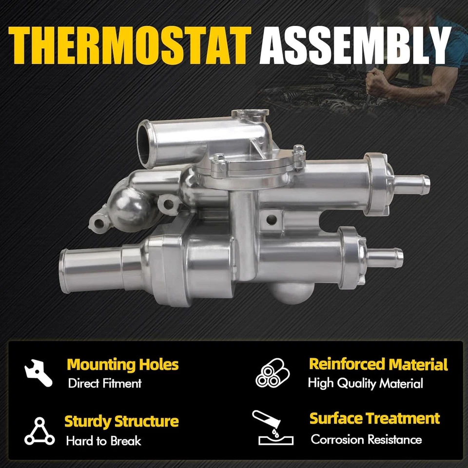 Thermostat Housing Assembly & AW6038 Water Pump For 2007-17 Jeep Compass Patriot - Image 4 of 4