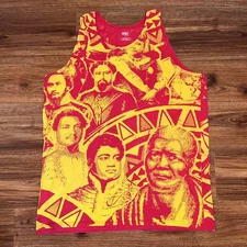 Kingdom of Hawaii Tank Top XL Shaka Wear  All Over Print  Shirt Red Tribal