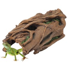 Large Reptile Hideout, Resin Hollow Log Cave for Ball Python  Bearded Dragon...