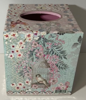 The Gifted Line Punch Studio Square Tissue Box Cover Blue & Pink Asian Style
