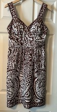 Women's Size 8 Sun Dress 100% Silk Knee Length Wedding Beach Cruise Resort Wear