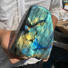4.6lb Natural Flash Labradorite Quartz Crystal Freeform Mineral Healing
