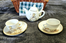 Reutter Porzellan 1:12 Picnic Tea Set Wicker Basket 7pc 33.594/0