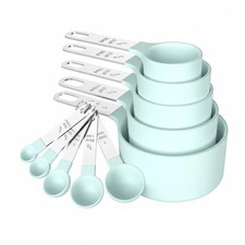 10 Pieces Measuring Cups and Spoons Set Printed Markings Portion Tools
